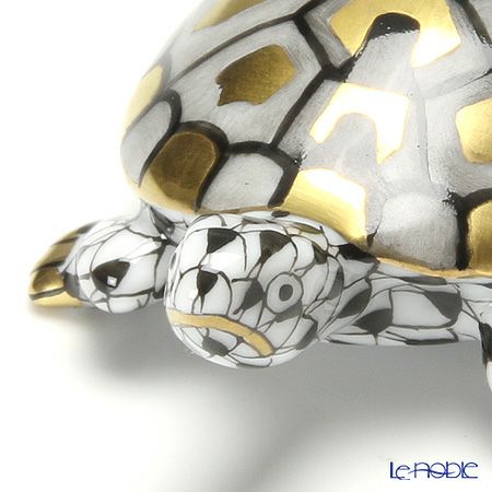 ヘレンド人形 15508-0-00 VHNM カメ ブラック