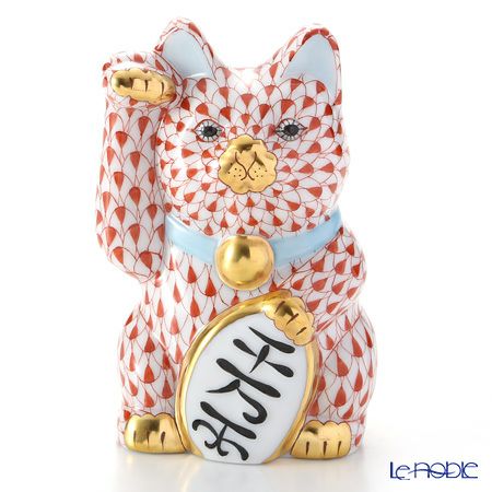 ヘレンド人形 15578-0-00 VH 招き猫千両箱大レッド