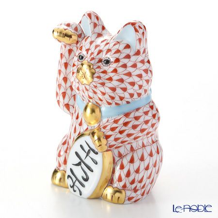 ヘレンド人形 15578-0-00 VH 招き猫千両箱大レッド