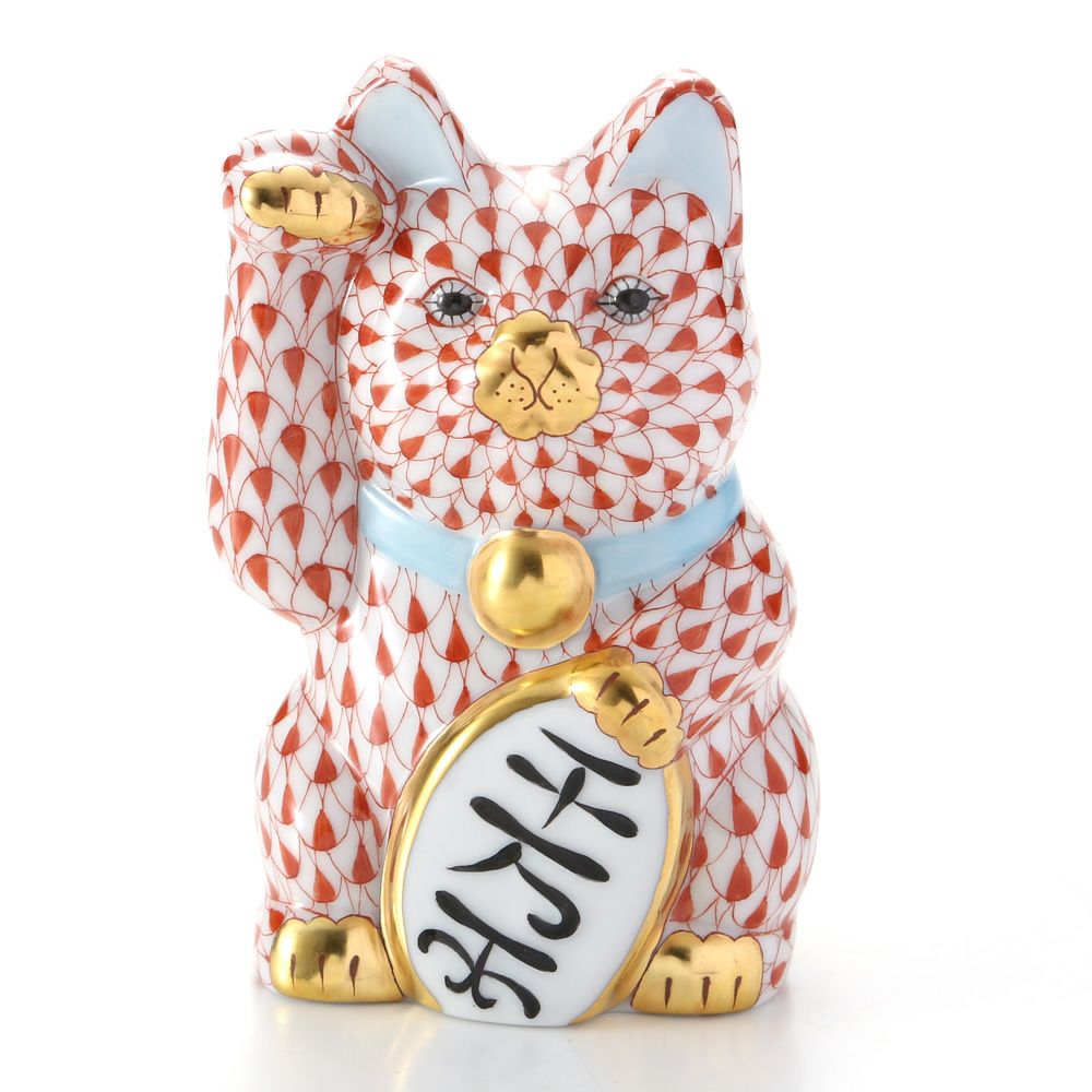 ヘレンド人形 15578-0-00 VH 招き猫千両箱大レッド