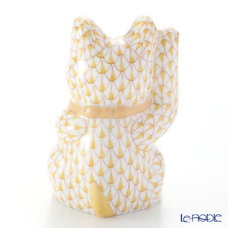 ヘレンド人形 15578-0-00 VHJ 招き猫千両箱大イエロー