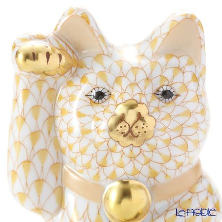 ヘレンド人形 15578-0-00 VHJ 招き猫千両箱大イエロー