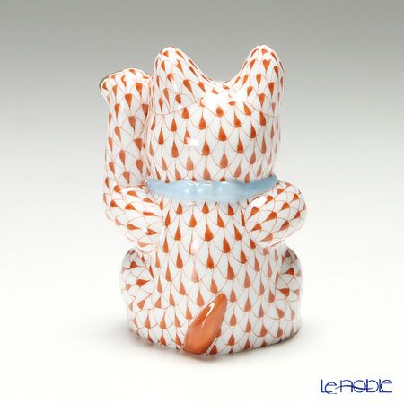 ヘレンド人形 15580 VH 招き猫 開運 大 レッド