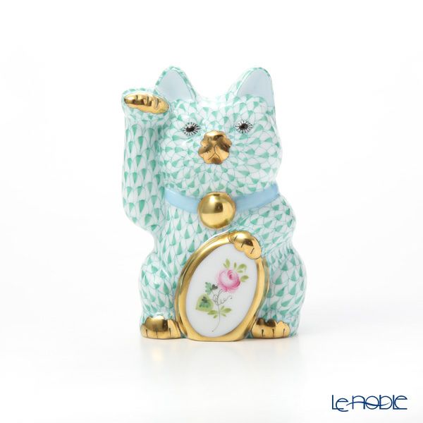 ヘレンド人形 VHV+VRHS 15678-0-00 招き猫 ウィーンのバラ