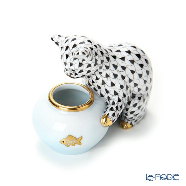 ヘレンド人形 VHNM ネコと金魚鉢 15710-0-00