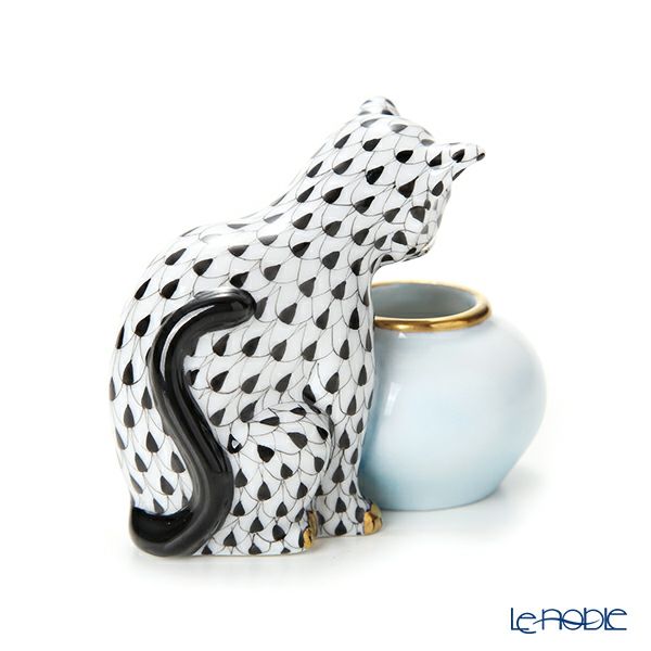 ヘレンド人形 VHNM ネコと金魚鉢 15710-0-00