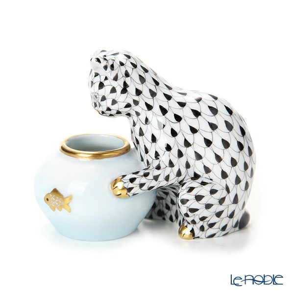 ヘレンド人形 VHNM ネコと金魚鉢 15710-0-00