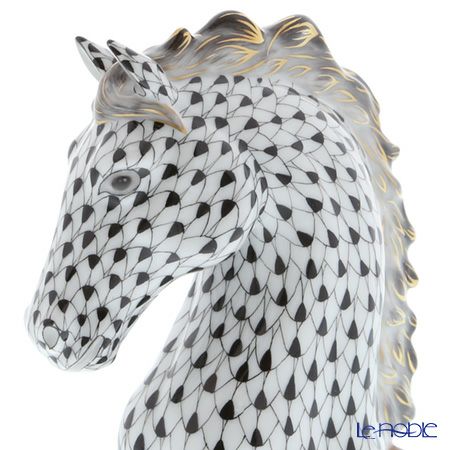 ヘレンド人形 15715-0-00 VHNM ホースヘッドスモール 13cm ブラック