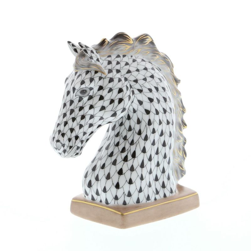 ヘレンド人形 15715-0-00 VHNM ホースヘッドスモール 13cm ブラック