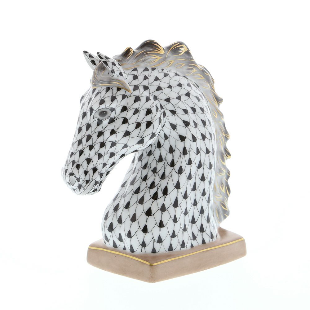 ヘレンド人形 15715-0-00 VHNM ホースヘッドスモール 13cm ブラック