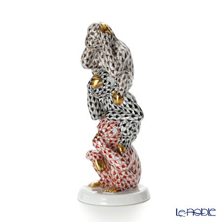 ヘレンド人形 15719-0-00 VHY-9 スリーワイズモンキーズ 13cm