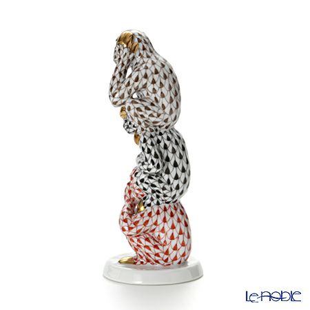 ヘレンド人形 15719-0-00 VHY-9 スリーワイズモンキーズ 13cm