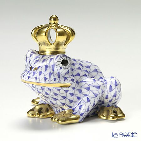 ヘレンド ファンタジー VHFB 015817-0-91 カエルのプリンス 6.5cm ブルー