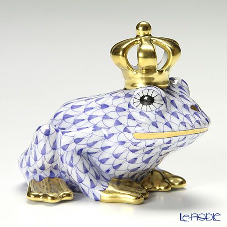 ヘレンド ファンタジー VHFB 015817-0-91 カエルのプリンス 6.5cm ブルー