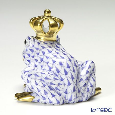 ヘレンド ファンタジー VHFB 015817-0-91 カエルのプリンス 6.5cm ブルー