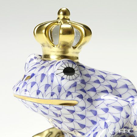 ヘレンド ファンタジー VHFB 015817-0-91 カエルのプリンス 6.5cm ブルー