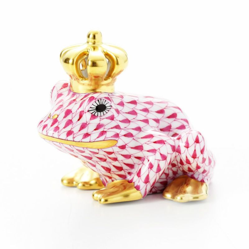 ヘレンド ファンタジー VHP 015817-0-91 カエルのプリンス 6.5cm ピンク