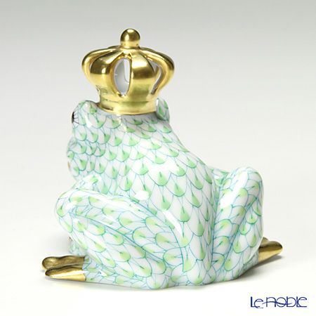 ヘレンド ファンタジー VHV2 015817-0-91 カエルのプリンス 6.5cm グリーン