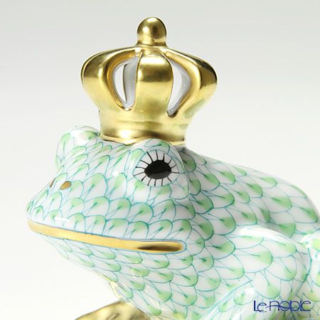 ヘレンド ファンタジー VHV2 015817-0-91 カエルのプリンス 6.5cm グリーン