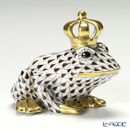 ヘレンド ファンタジー VHBR1 015817-0-91 カエルのプリンス 6.5cm ブラック