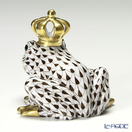 ヘレンド ファンタジー VHBR1 015817-0-91 カエルのプリンス 6.5cm ブラック