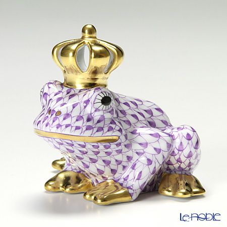ヘレンド ファンタジー VHL 015817-0-91 カエルのプリンス 6.5cm ライラック