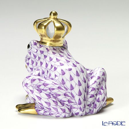 ヘレンド ファンタジー VHL 015817-0-91 カエルのプリンス 6.5cm ライラック