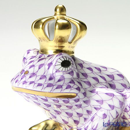 ヘレンド ファンタジー VHL 015817-0-91 カエルのプリンス 6.5cm ライラック