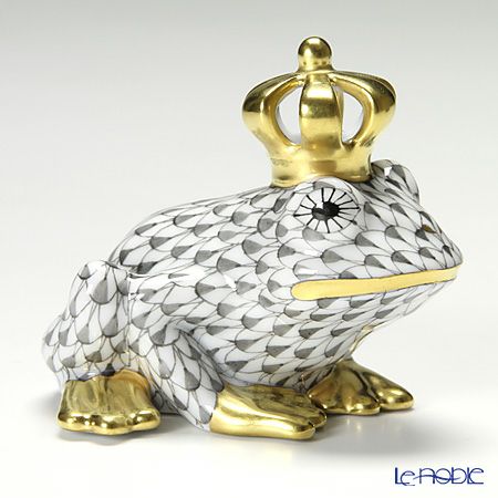 ヘレンド ファンタジー VHG 015817-0-91 カエルのプリンス 6.5cm グレー