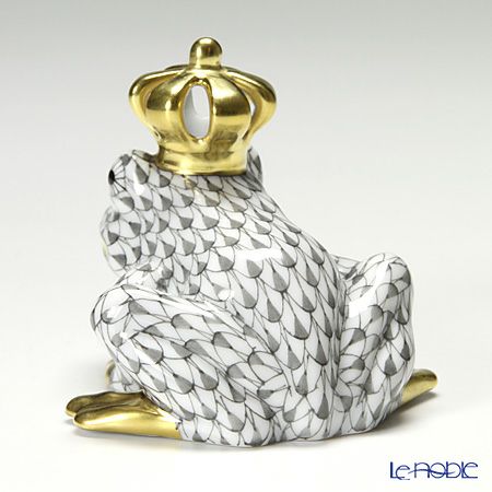 ヘレンド ファンタジー VHG 015817-0-91 カエルのプリンス 6.5cm グレー