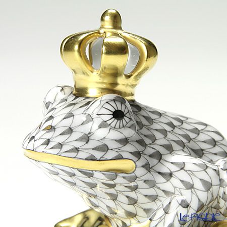 ヘレンド ファンタジー VHG 015817-0-91 カエルのプリンス 6.5cm グレー