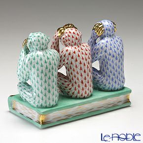 ヘレンド人形 15836-0-00 VH／B／V スリーワイズモンキーズ