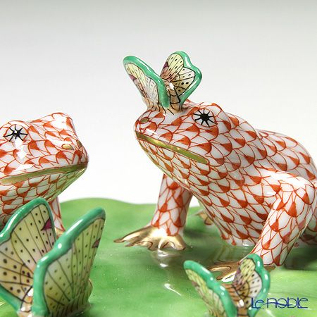 ヘレンド ファンタジー VH 15926-0-00 カエルと蝶 11cm