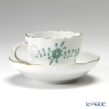 マイセン（Meissen） インドの華 グリーン 309310／00582 コーヒーカップ＆ソーサー 200ml