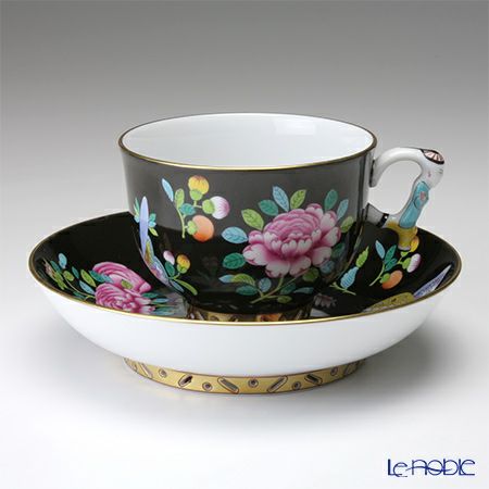 ヘレンド シノワズリ（中国趣味）SP225 ブラック 03364-0-21 マンダリン ラージカップ＆ソーサー