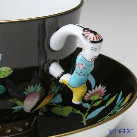 ヘレンド シノワズリ（中国趣味）SP225 ブラック 03364-0-21 マンダリン ラージカップ＆ソーサー