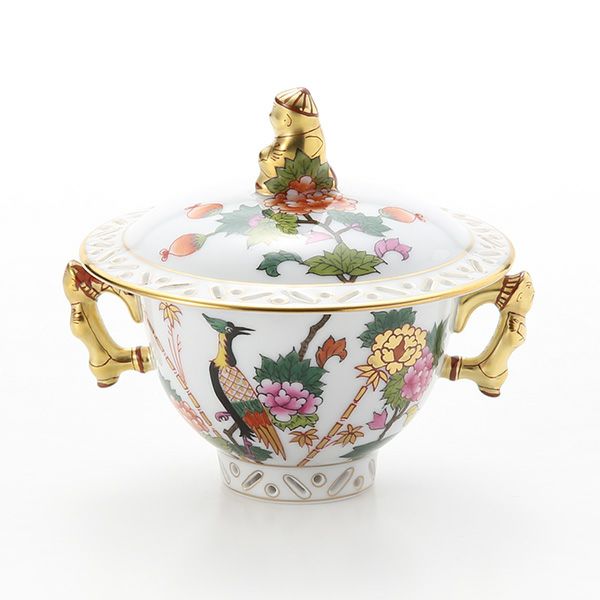 ヘレンド シノワズリ（中国趣味） 瑞鳥 GRUE・03355-0-21 シュガーポット（マンダリン） 100ml