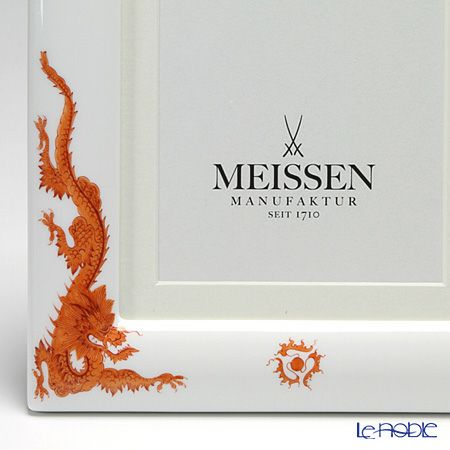 マイセン（Meissen） ドラゴン レッド 33a174／53n74 ピクチャーフレーム 23×18cm