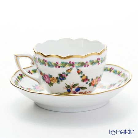 ヘレンド ヴィエナ風果実 00711-0-00 モカカップ＆ソーサー 100ml