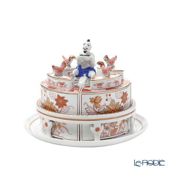 ヘレンド シノワズリ（中国趣味）トゥング 敦煌（TUNG） ティーキャディ セット（茶葉入れ） 06370-0-21