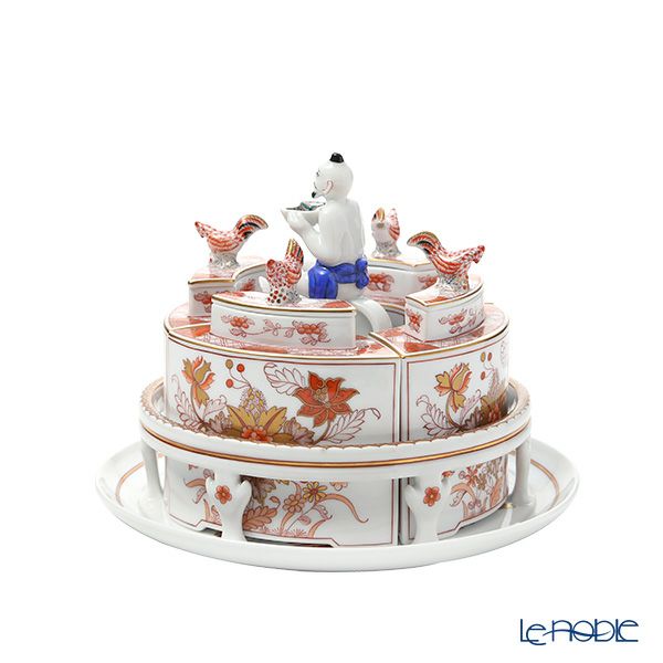 ヘレンド シノワズリ（中国趣味）トゥング 敦煌（TUNG） ティーキャディ セット（茶葉入れ） 06370-0-21