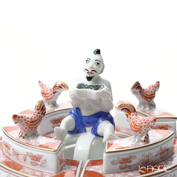 ヘレンド シノワズリ（中国趣味）トゥング 敦煌（TUNG） ティーキャディ セット（茶葉入れ） 06370-0-21