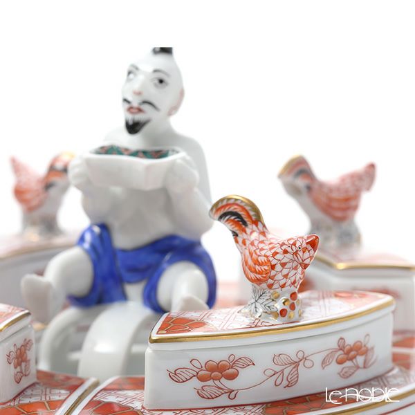 ヘレンド シノワズリ（中国趣味）トゥング 敦煌（TUNG） ティーキャディ セット（茶葉入れ） 06370-0-21