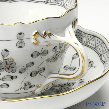 マイセン（Meissen） インドの華 ブラック 343010／00582 コーヒーカップ＆ソーサー 200ml