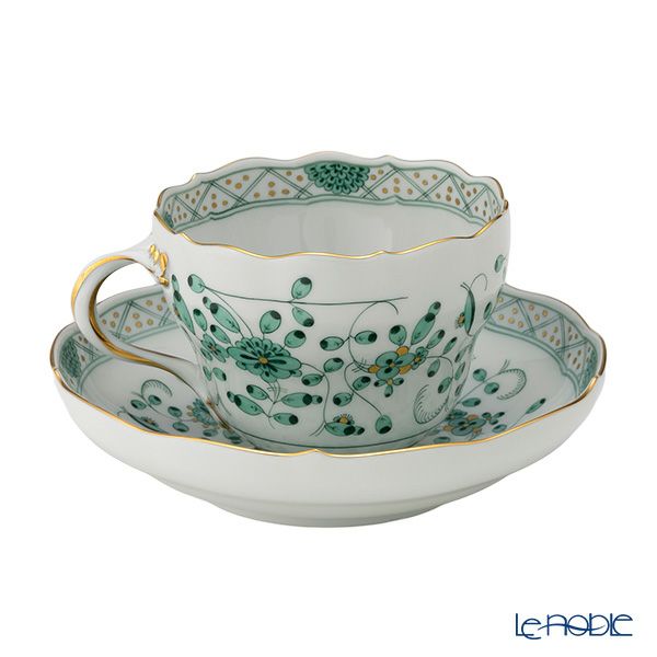 マイセン（Meissen） インドの華 グリーン 343310／00582 コーヒーカップ＆ソーサー 200ml