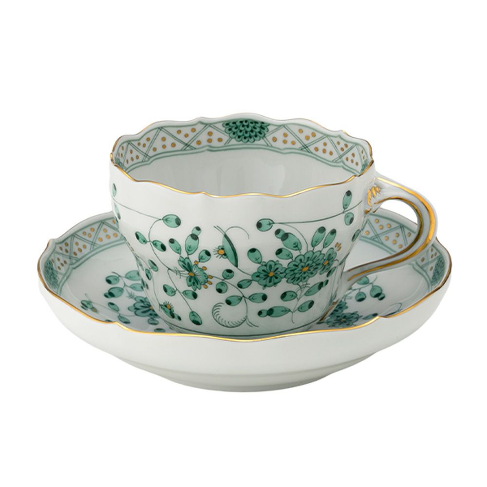 マイセン（Meissen） インドの華 グリーン 343310／00582 コーヒーカップ＆ソーサー 200ml