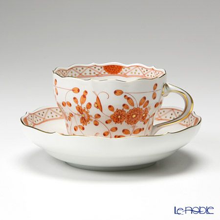 マイセン（Meissen） インドの華 オレンジ 343510／00582 コーヒーカップ＆ソーサー 200ml