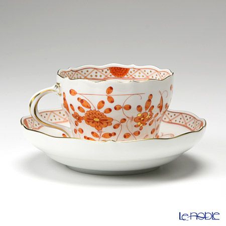 マイセン（Meissen） インドの華 オレンジ 343510／00582 コーヒーカップ＆ソーサー 200ml