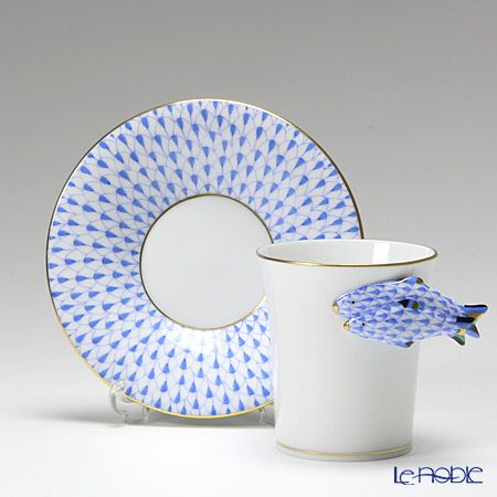 ヘレンド QH Collection QH-VHB 04913-0-00 モカカップ＆ソーサー フィッシュ／ブルー