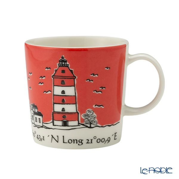 アラビア（ARABIA） 灯台マグ 300ml Isokari イソカリ（レッド）